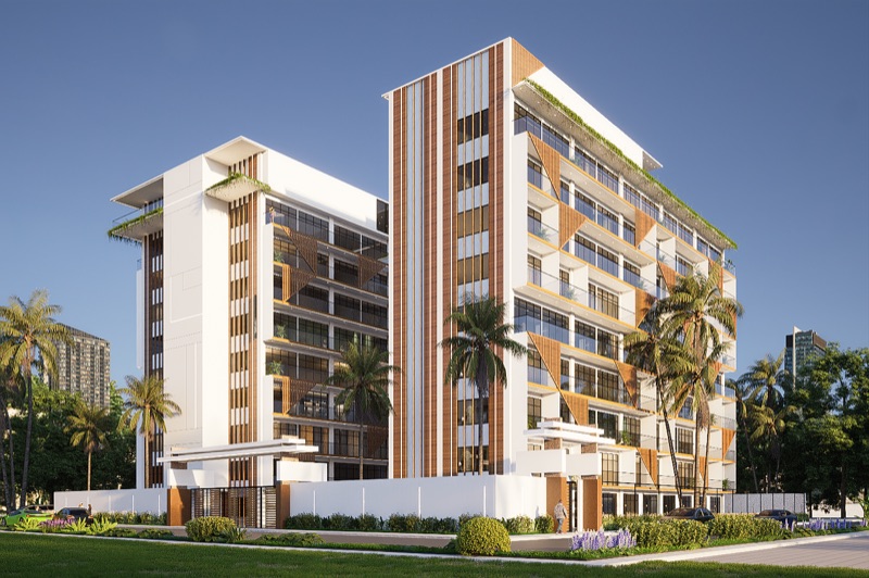 Corner view of the Labone Heights residences
