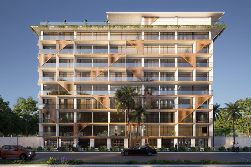 Front facade of Labone Heights at golden hour